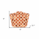 6" X 6" Terra Cotta Tango Peel and Stick Tiles - Homeroots - Flyclothing LLC