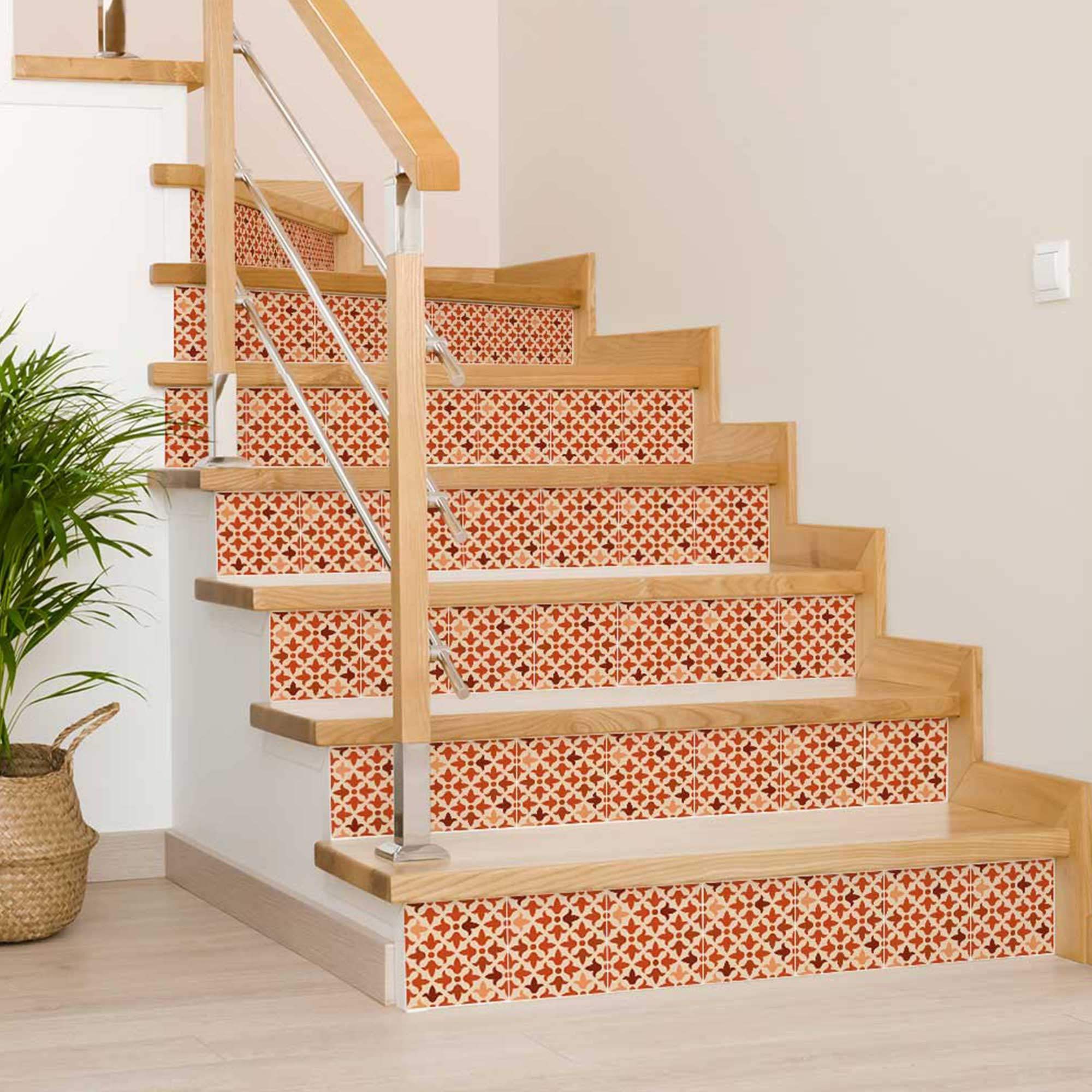 7" X 7" Terra Cotta Tango Peel and Stick Tiles - Homeroots - Flyclothing LLC