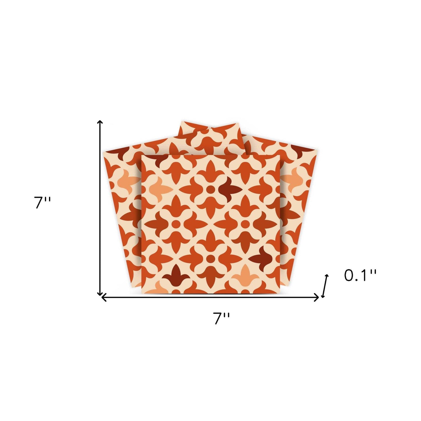7" X 7" Terra Cotta Tango Peel and Stick Tiles - Homeroots - Flyclothing LLC