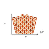 7" X 7" Terra Cotta Tango Peel and Stick Tiles - Homeroots - Flyclothing LLC