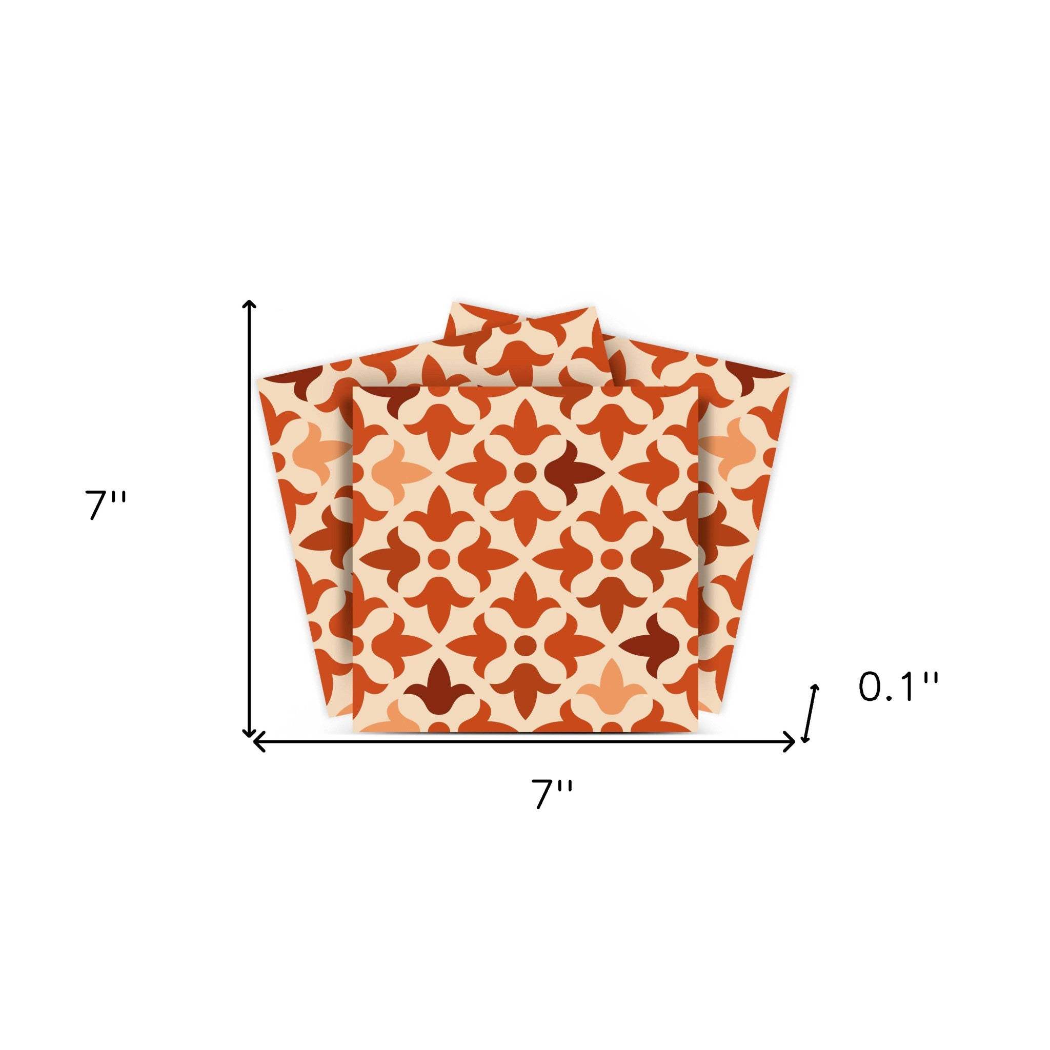 7" X 7" Terra Cotta Tango Peel and Stick Tiles - Homeroots - Flyclothing LLC