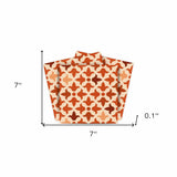 7" X 7" Terra Cotta Tango Peel and Stick Tiles - Homeroots - Flyclothing LLC