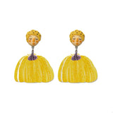 Whimsical Pumpkin Girl Dangle Earrings - Trendsi - Flyclothing LLC