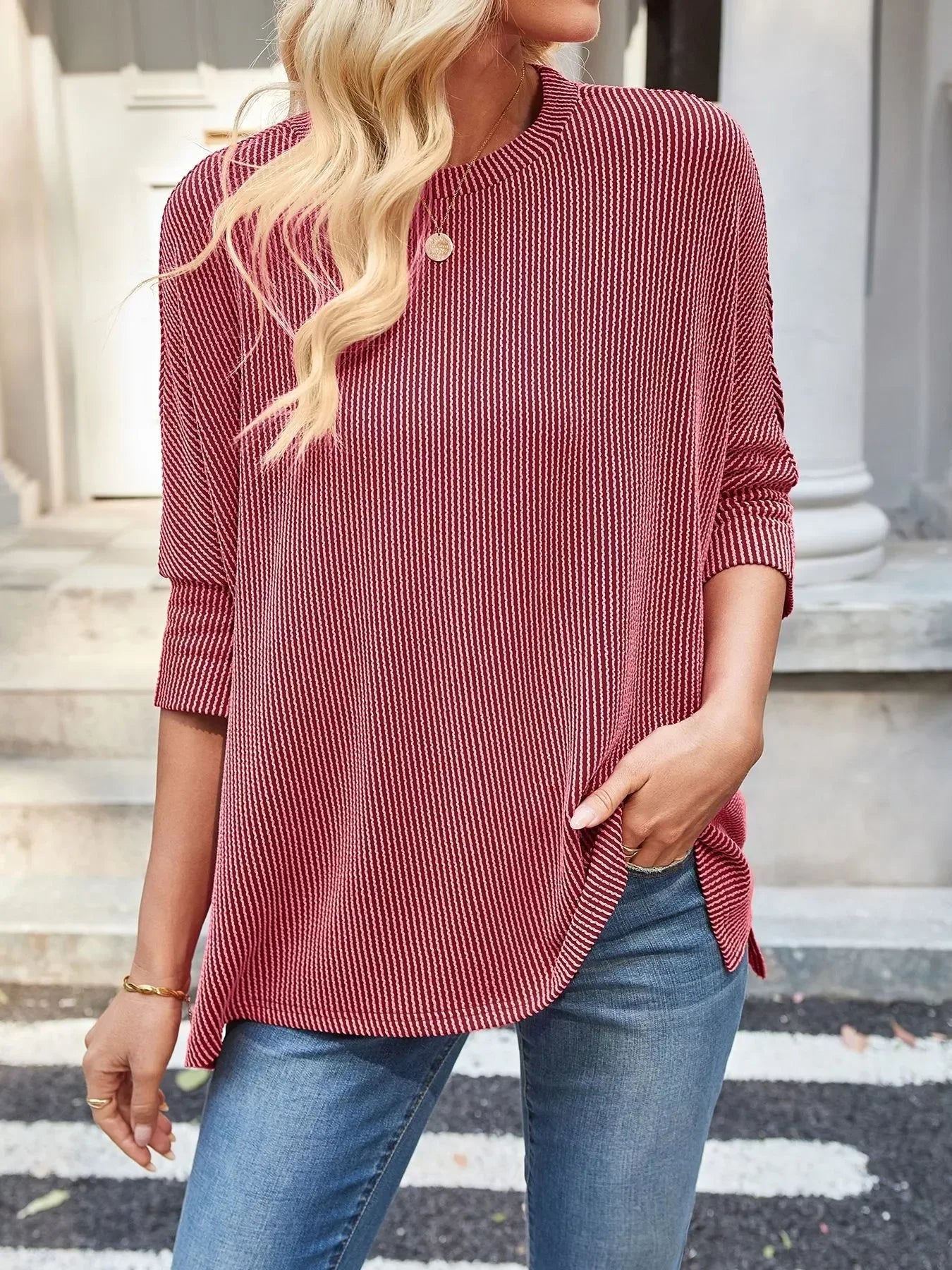 Relaxed Fit Half Sleeve T-Shirt - Trendsi - Flyclothing LLC