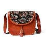 Astounding Ajrakh Ethnic Satchel - Classy Leather Bags - Flyclothing LLC