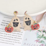 Ghost Rhinestone Alloy Earrings - Trendsi - Flyclothing LLC