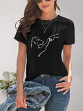 Dog Graphic Round Neck T-Shirt - Trendsi
