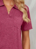 Johnny Collar Short Sleeve Top - Trendsi - Flyclothing LLC
