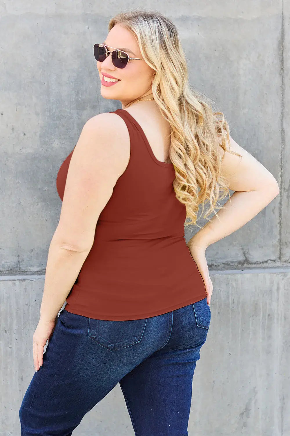 Basic Bae Full Size Square Neck Wide Strap Tank - ShopBasicbae - Flyclothing LLC