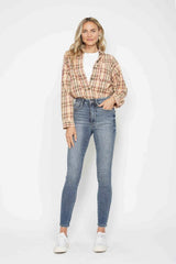 Judy Blue Full Size Tummy Control Contrast Wash Skinny Jeans - Trendsi - Flyclothing LLC