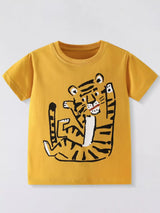 Children's Tiger Graphic Short Sleeve T-Shirt - Trendsi - Flyclothing LLC
