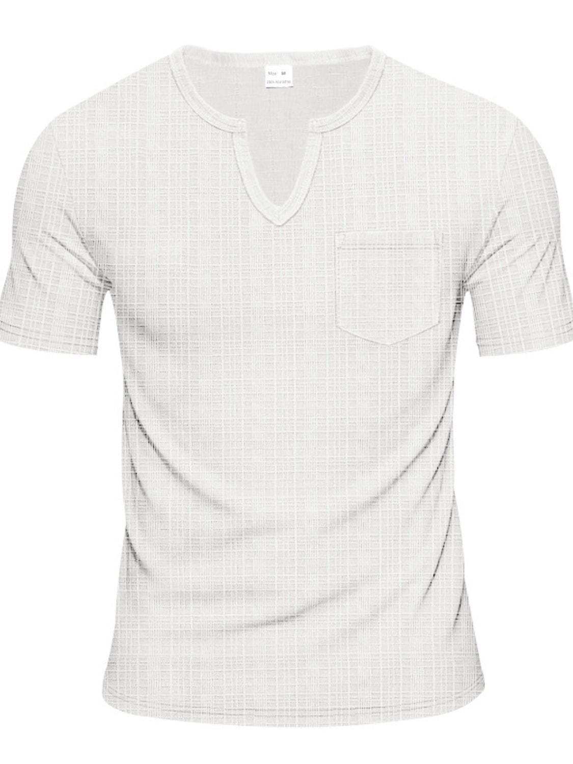 Men's Full Size Notched Short Sleeve T-Shirt Plus Size - Trendsi - Flyclothing LLC