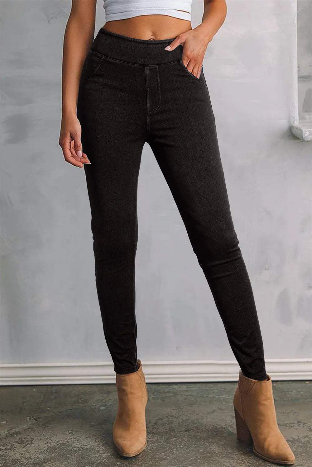 Skinny Jeans with Pockets - Trendsi - Flyclothing LLC