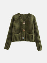 Button Down Long Sleeve Cardigan - Trendsi - Flyclothing LLC