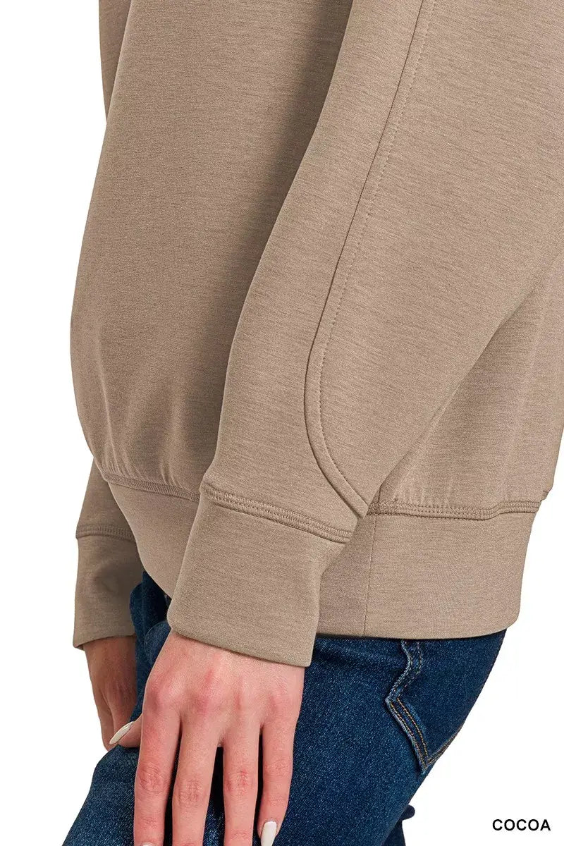 Zenana Scuba Round Neck Sweatshirt - Trendsi - Flyclothing LLC