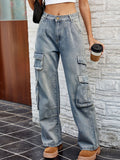 Washed Jeans with Pockets - Trendsi