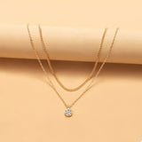 Double Layered Pendant Necklace - Trendsi - Flyclothing LLC