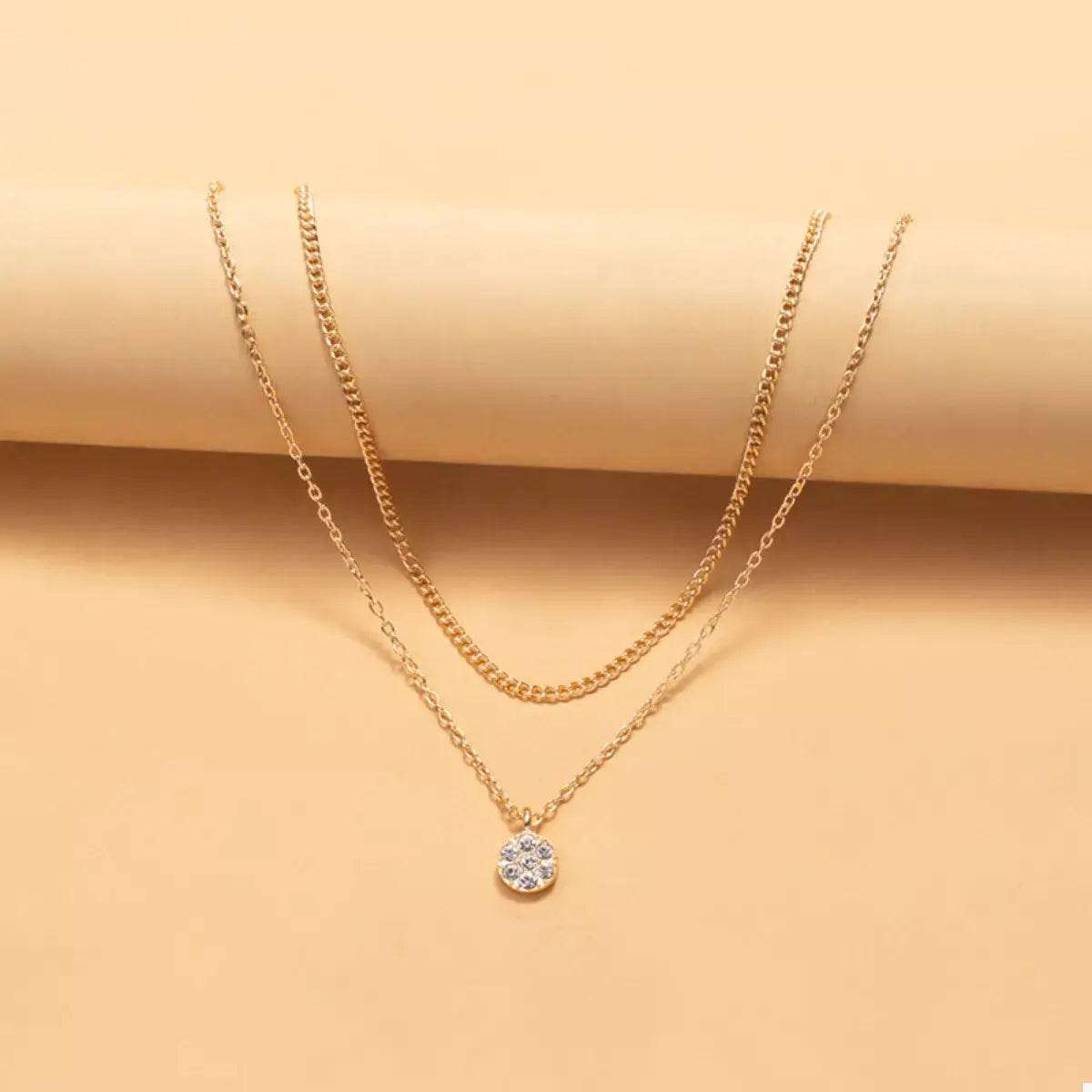 Double Layered Pendant Necklace - Trendsi - Flyclothing LLC