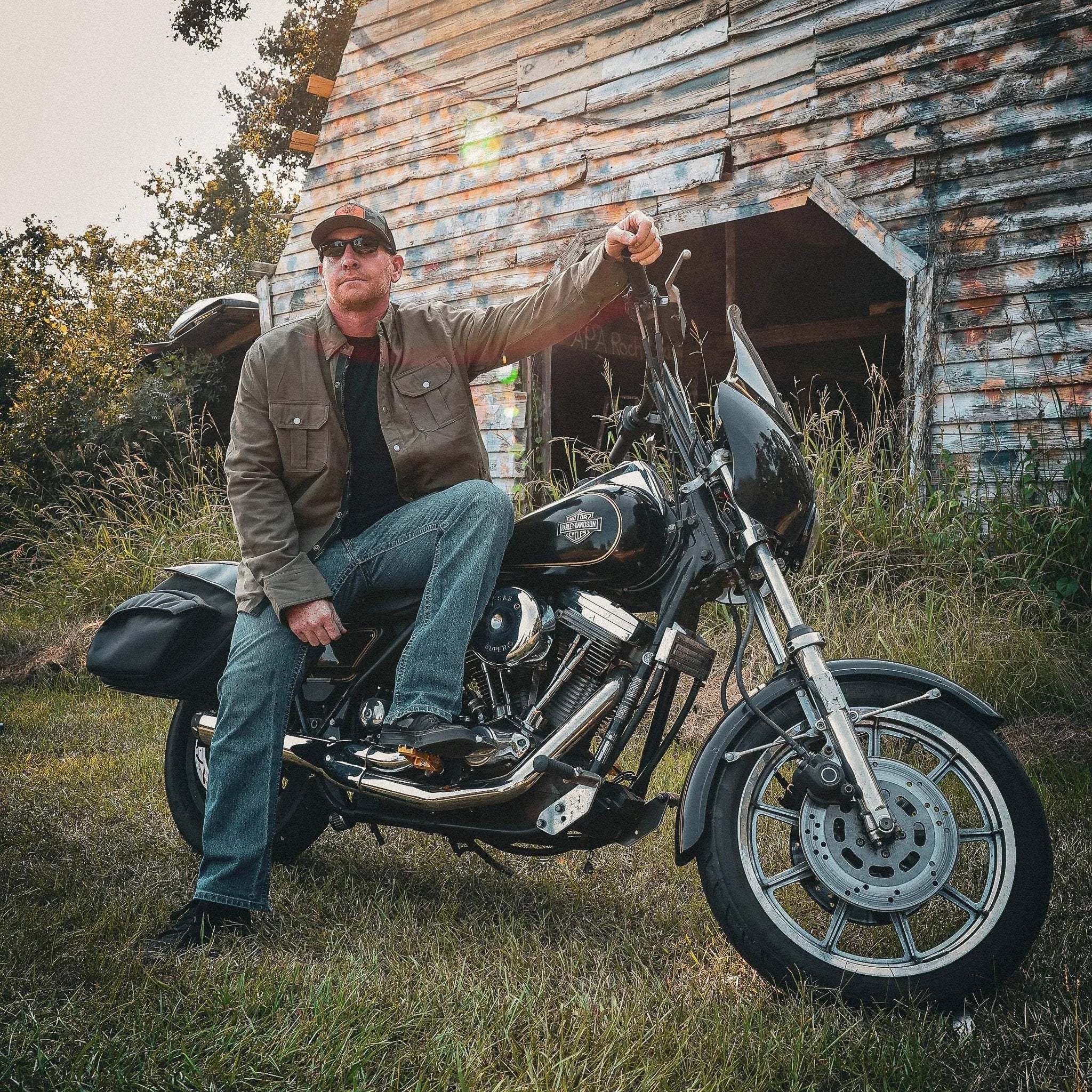 Sargeant - Mens Green Armored Flannel - Unik Just for Bikers - Flyclothing LLC
