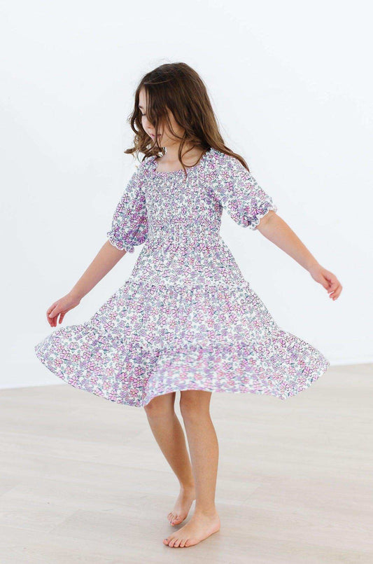 Lovely Lavender Smocked Ruffle Dress - Mila & Rose ® - Flyclothing LLC