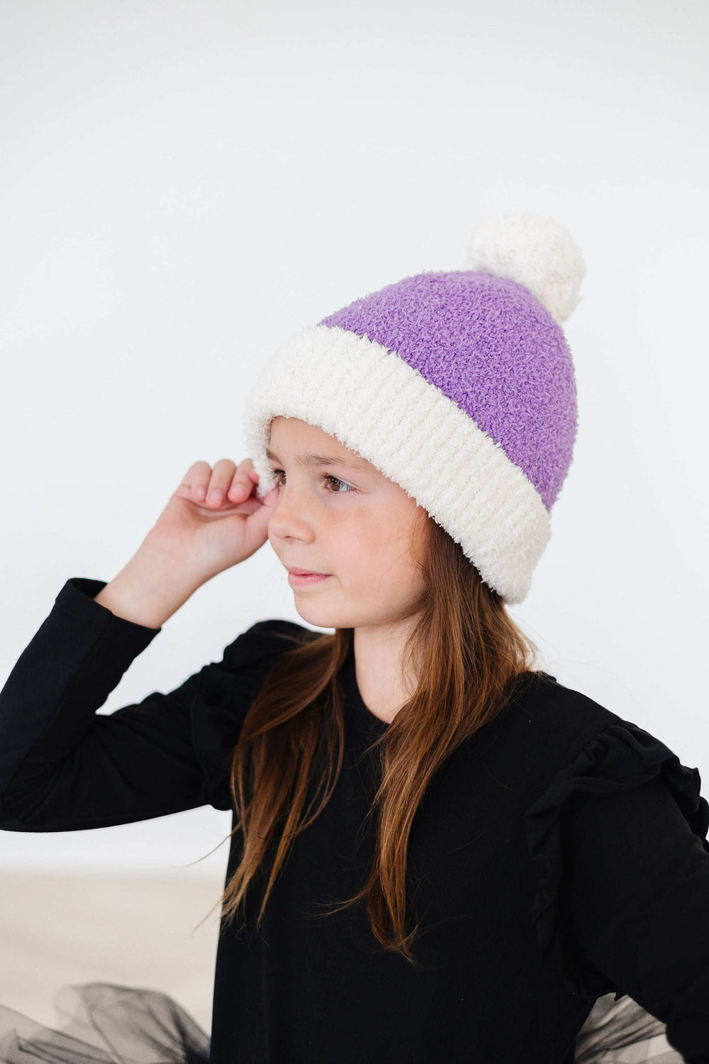 SALE Lilac/Coconut Cozy Pom Beanie - Mila & Rose ® - Flyclothing LLC