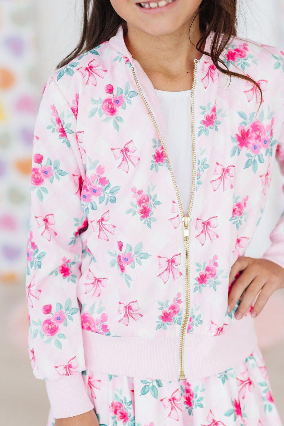 Gingham Bows Satin Jacket - Mila & Rose ®