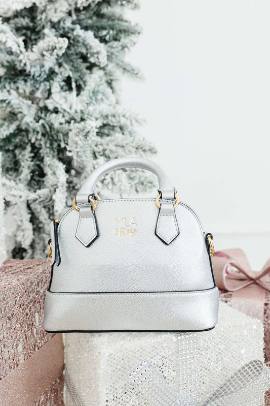 Silver Metallic Girl's Crossbody Purse - Mila & Rose ® - Flyclothing LLC