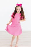Neon Pink Scrunchy Pocket Tee
