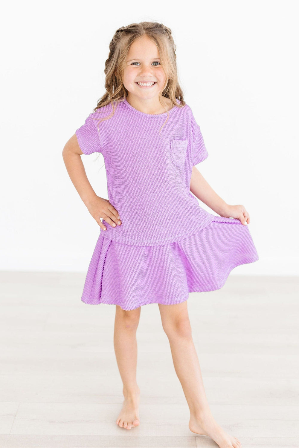 Bright Lilac Scrunchy Pocket Tee - Mila & Rose ®