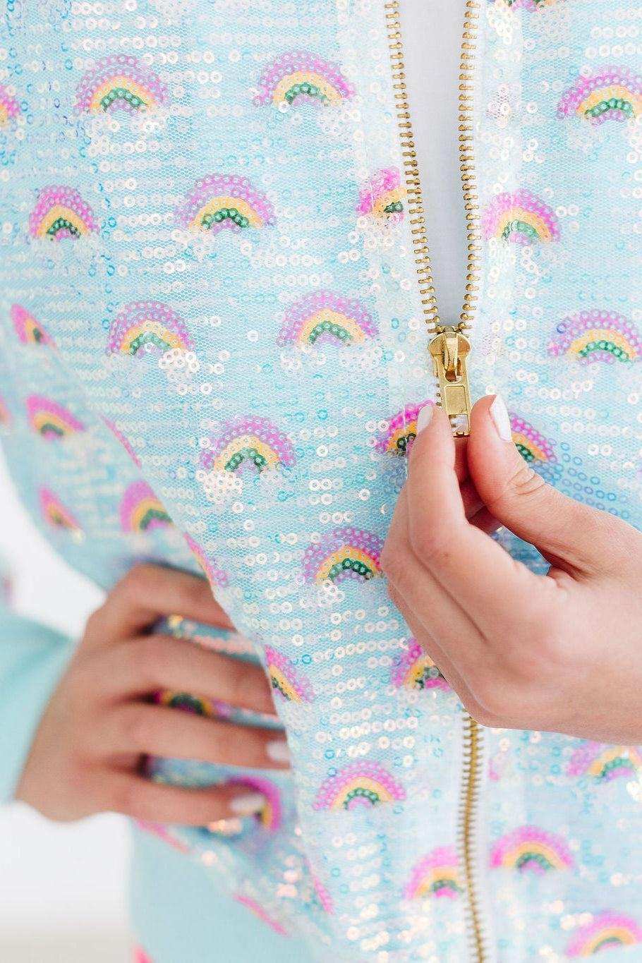 Mint Rainbow Sequin Jacket - Mila & Rose ® - Flyclothing LLC