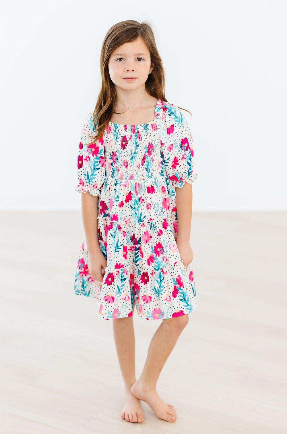 SALE Dots & Daisies Smocked Ruffle Dress - Mila & Rose ® - Flyclothing LLC