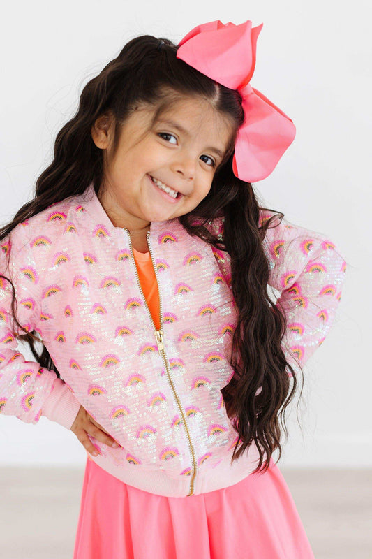 Pink Rainbow Sequin Jacket - Mila & Rose ® - Flyclothing LLC