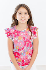 Hawaiian Floral S/S Ruffle Tee - Mila & Rose ®