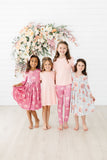 Rainbow Wishes 3/4 Sleeve Pocket Twirl Dress