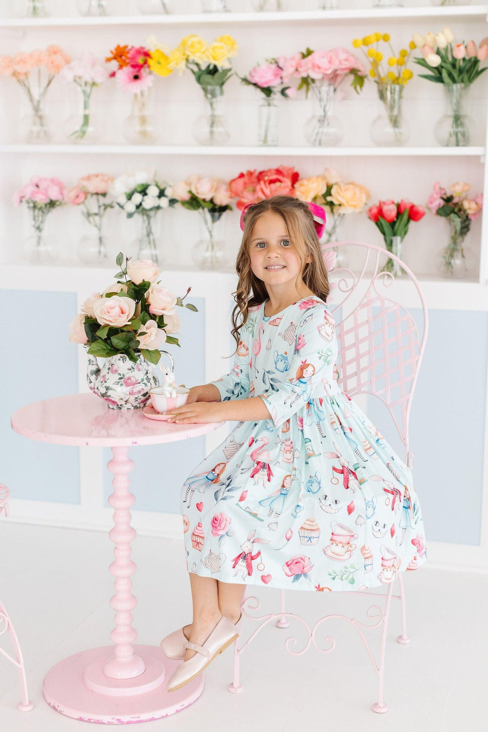 Wonderland 3/4 Sleeve Pocket Twirl Dress - Mila & Rose ®