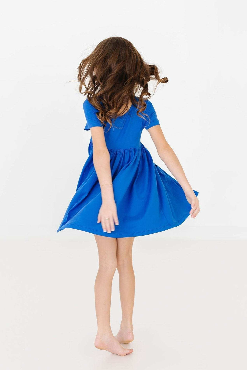 Royal Blue S/S Pocket Twirl Dress - Mila & Rose ® - Flyclothing LLC