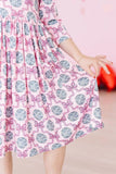 Disco Bows 3/4 Sleeve Pocket Twirl Dress - Mila & Rose ®