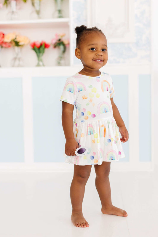 SALE Watercolor Rainbows S/S Twirl Bodysuit - Mila & Rose ® - Flyclothing LLC