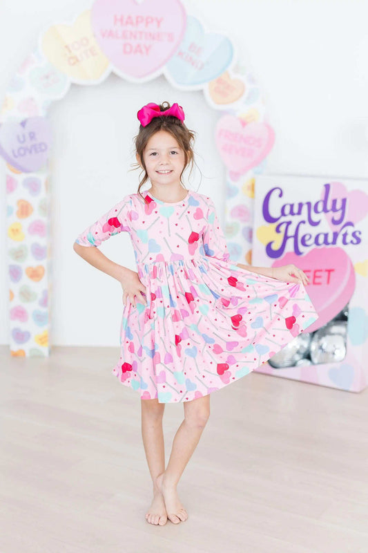 Sucker for You 3/4 Sleeve Pocket Twirl Dress - Mila & Rose ® - Flyclothing LLC