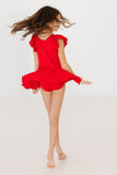 Red S/S Twirl Leotard
