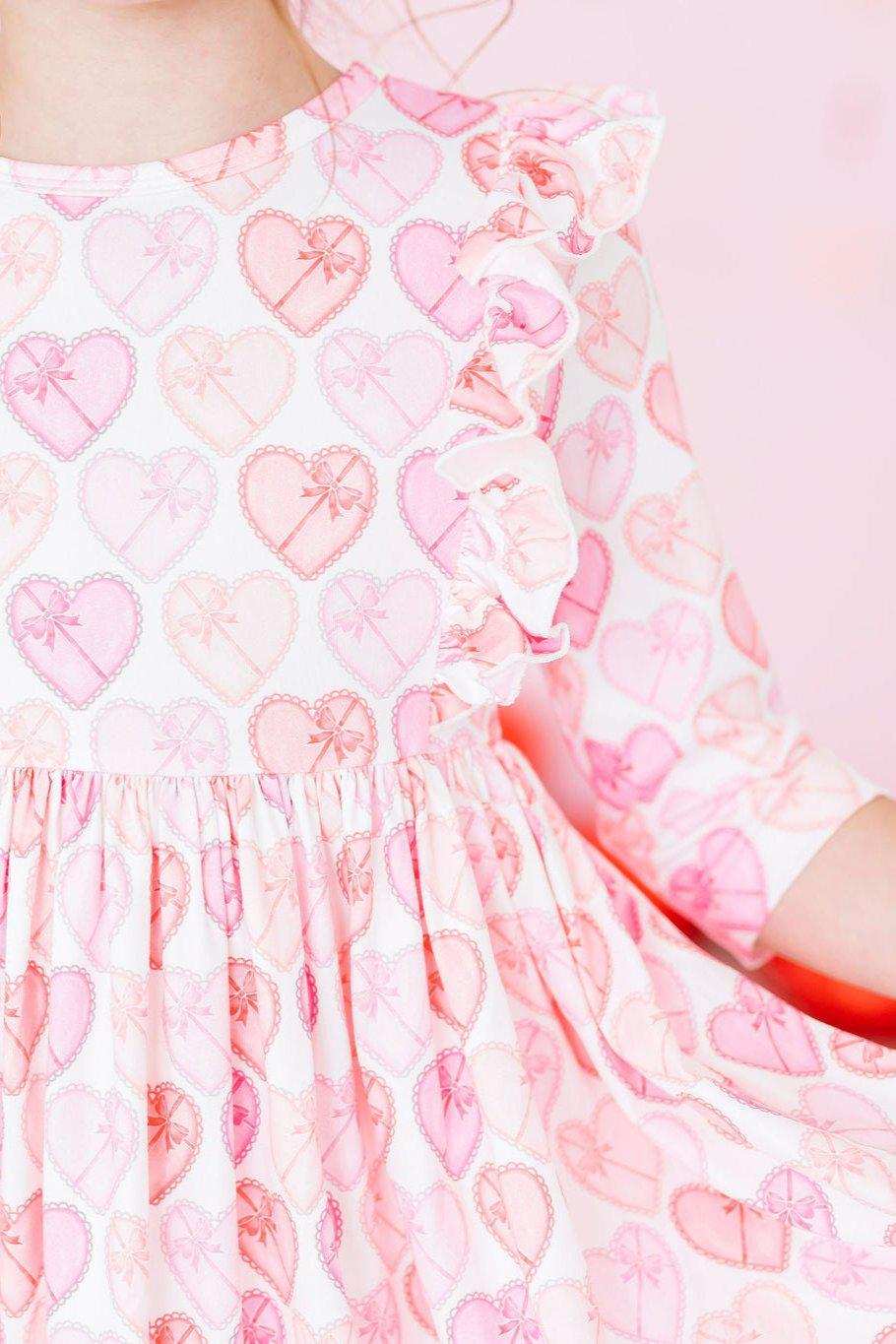 Melt My Heart 3/4 Sleeve Ruffle Twirl Dress - Mila & Rose ® - Flyclothing LLC