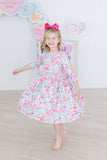 Watercolor Hearts 3/4 Sleeve Pocket Twirl Dress - Mila & Rose ® - Flyclothing LLC