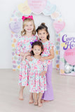 Watercolor Hearts 3/4 Sleeve Pocket Twirl Dress - Mila & Rose ®