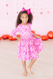 Happy Heart Day 3/4 Sleeve Pocket Twirl Dress