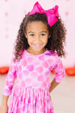 Happy Heart Day 3/4 Sleeve Pocket Twirl Dress - Mila & Rose ®