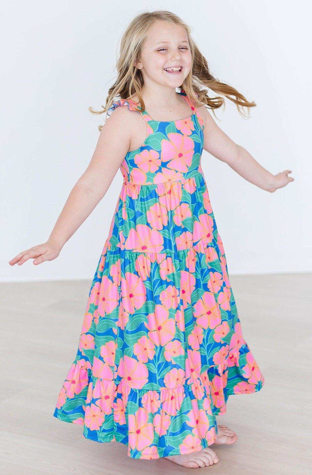 Luau Floral Ruffle Maxi Dress - Mila & Rose ® - Flyclothing LLC