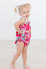 Hawaiian Floral Ruffle Cross Back Romper - Mila & Rose ®