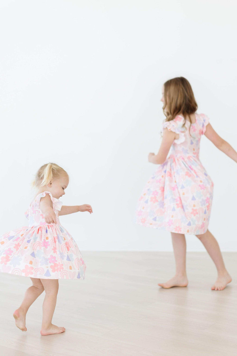 Castles & Rainbows Flutter Sleeve Twirl Dress - Mila & Rose ® - Flyclothing LLC