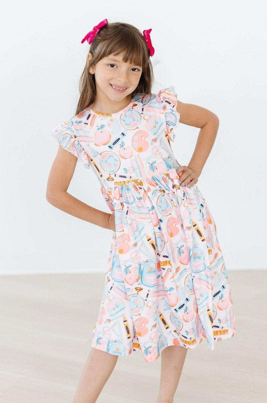 Class Act Flutter Sleeve Twirl Dress - Mila & Rose ® - Flyclothing LLC
