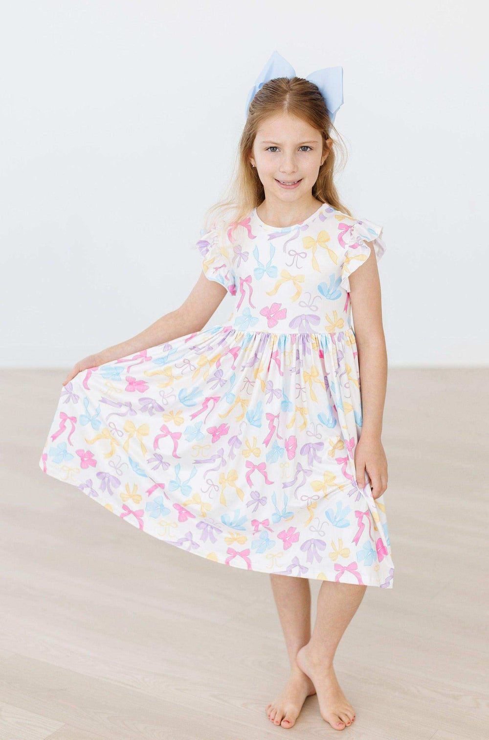 Bow-tastic Flutter Sleeve Twirl Dress - Mila & Rose ® - Flyclothing LLC